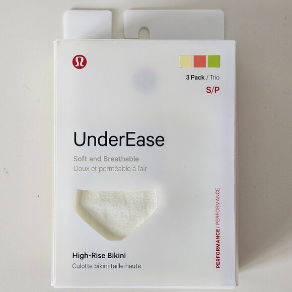 NWT LULULEMON Ivory Peach Green Soft Breathable UnderEase HR Bikini 3-Pack Small - Picture 1 of 6